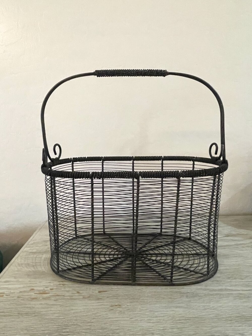 Large Wire Metal Basket Sturdy With Handle